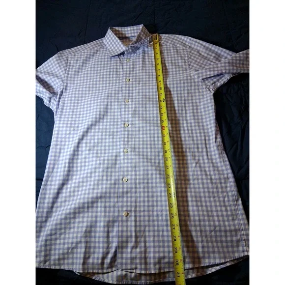Eton Contemporary Shirt Men Size 41 16 Purple Check Long Sleeve Cotton Button Up